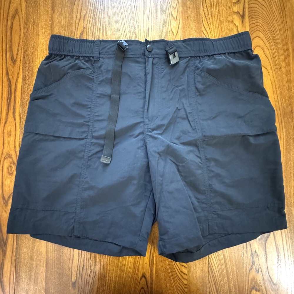NWT Eddie Bauer Black Ripstop Tech Belted Shorts Men's Size XL